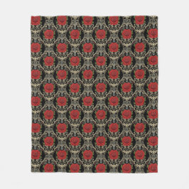 Gotische Rozen Patroon Fleece Deken