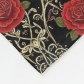 Gotische Rozen Patroon Fleece Deken (Hoek)