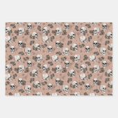 Gotische Rozen schedels en strepen Halloween Inpakpapier Vel (Voorkant 3)