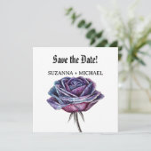 Gotische Rozen sparen de Datum Save The Date (Staand voorkant)