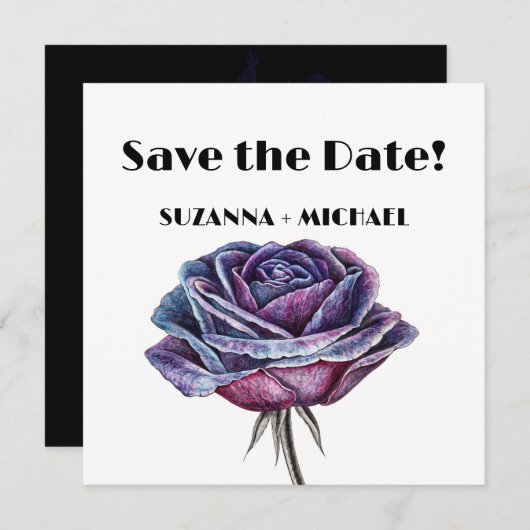 Gotische Rozen sparen de Datum Save The Date (Voorkant / Achterkant)