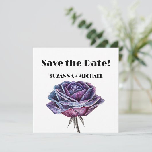 Gotische Rozen sparen de Datum Save The Date (Staand voorkant)