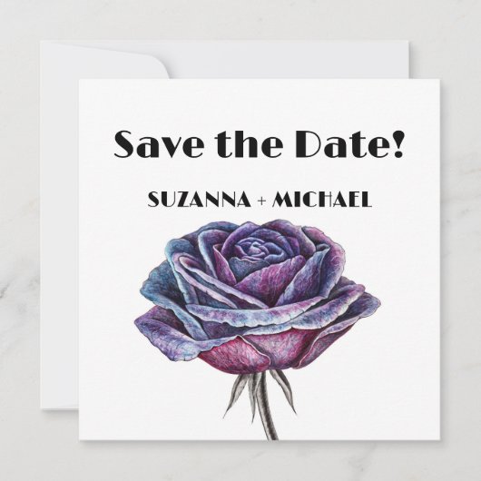 Gotische Rozen sparen de Datum Save The Date (Voorkant)