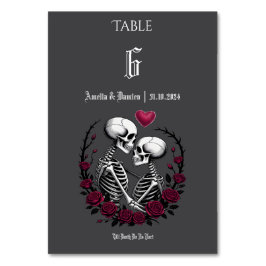 Gotische Rozen Tot De Dood Skelet Paar Trouwen Kaart