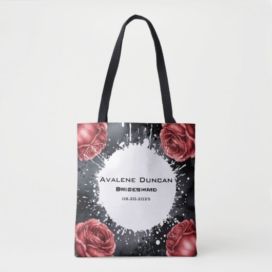 Gotische rozen trouwlijst bruidsmeisjes cadeau tote bag (Voorkant)