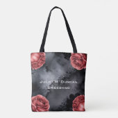 Gotische rozen trouwlijst trouwcadeau bruidsmeisje tote bag (Achterkant)