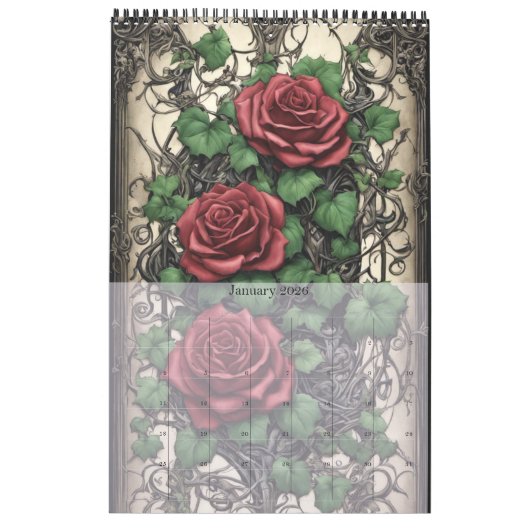 Gotische Rozen van Ivy en Bat Gothic Art Kalender (Jan 2026)