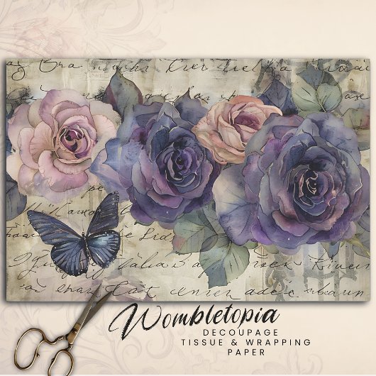  Gotische Rozen & Vlinderbloemdecoratie Tissuepapier