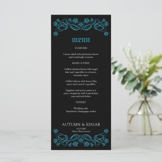 Gotische Rozen Wedding Menu (Staand voorkant)