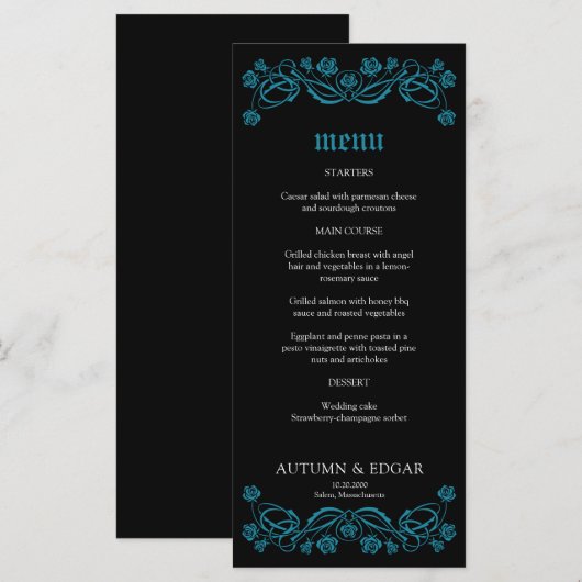 Gotische Rozen Wedding Menu (Voorkant / Achterkant)