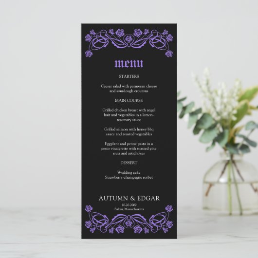 Gotische Rozen Wedding Menu (Staand voorkant)