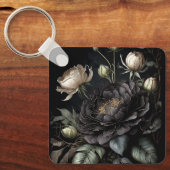 Gotische rozenboeket Zwarte bloem Sleutelhanger (Voorkant)