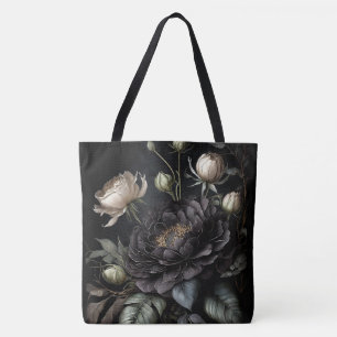 Gotische rozenboeket Zwarte bloem Tote Bag