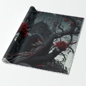 Gotische rozentuin cadeaupapier (Uitgerold)