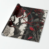 Gotische rozentuin cadeaupapier (Uitgerold)