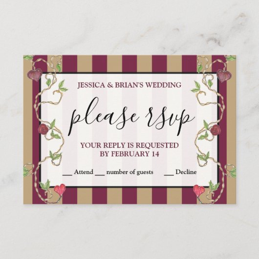 Gotische RSVP-bijlagekaart Informatiekaartje (Voorkant)