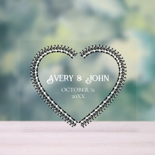 Gotische ruggengraat hart bot minimalistische brui acryl bord (Neutraal)