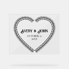 Gotische ruggengraat hart bot minimalistische brui acryl bord