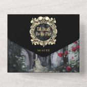 Gotische ruïnes Monogram QR-code Trouwen All In One Uitnodiging (Achterkant)