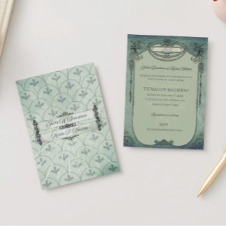 Gotische Sage Green Wedding Folie Uitnodiging