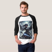 ⚔️ Gotische Samurai Angel - Strijder van de Schadu T-shirt (Voorkant volledig)