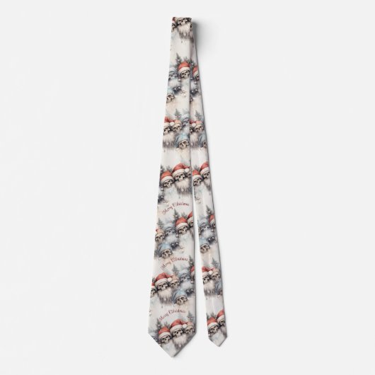 Gotische Santa Skulls Waterverf Winter Gothmas Stropdas (Voorkant)