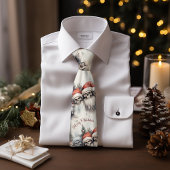 Gotische Santa Skulls Waterverf Winter Gothmas Stropdas