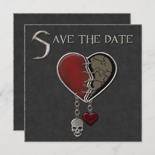 Gotische Save the Date Aankondiging - Uitnodiging (Voorkant / Achterkant)