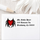 Gotische schattige rode vleugelhart adresetiketten etiket (Insitu)
