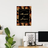 Gotische Schedel Aangepaste Welkom Halloween Bruil Poster (Thuiskantoor)