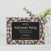 Gotische schedel  Abstract Halloween Party Kaart (Staand voorkant)