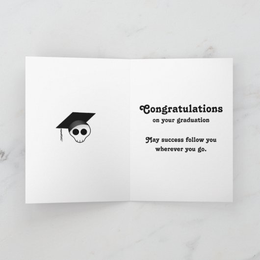 Gotische schedel afstuderen gefeliciteerd kaart (Binnen)
