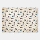 Gotische Schedel Blauwe Rozen Pompoen Boy Hallowee Inpakpapier Vel (Voorkant 3)