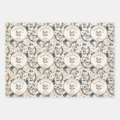 Gotische Schedel Blauwe Rozen Pompoen Boy Hallowee Inpakpapier Vel (Voorkant)