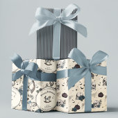 Gotische Schedel Blauwe Rozen Pompoen Boy Hallowee Inpakpapier Vel