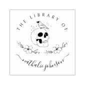 Gotische schedel bloemen uit de bibliotheek van he rubberstempel (Afrduk)