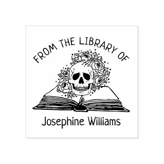 Gotische schedel bloemen uit de bibliotheek van he rubberstempel (Afrduk)