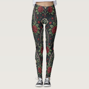 Gotische Schedel Bloemmotief Hemelpatroon (3) Leggings