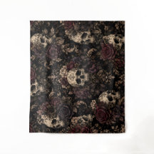 Gotische Schedel & Bloemmotief – Vintage Romantisc