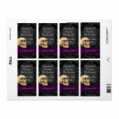 Gotische schedel bruiloft wijn fles etiket (Full Sheet)