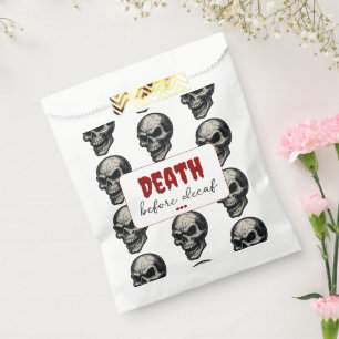 Gotische schedel ‘Dood voor decaf’ Spooky Funny Bedankzakje
