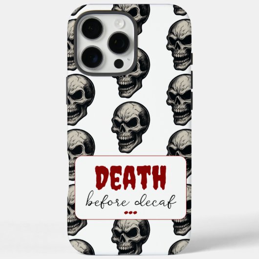 Gotische schedel ‘Dood voor decaf’ | Spooky Funny Case-Mate iPhone Case (Achterkant)