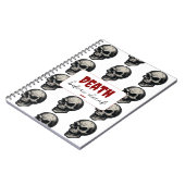Gotische schedel ‘Dood voor decaf’ | Spooky Funny  Notitieboek (Linkerzijde)