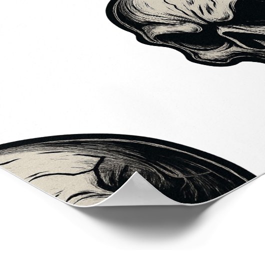 Gotische schedel ‘Dood voor decaf’ | Spooky Funny  Poster (Hoek)