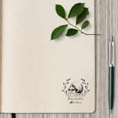 Gotische schedel Elegant Botanisch Boek Rubberstempel