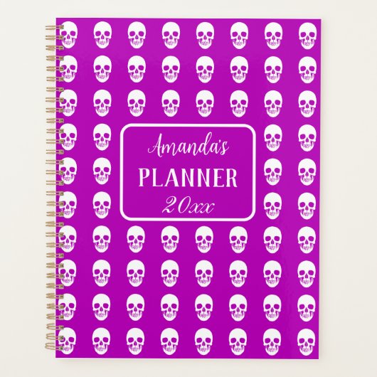 Gotische schedel elegant roze 2024 planner (Voorkant)