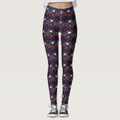 Gotische schedel en blauwe vlinders leggings (Voorkant)