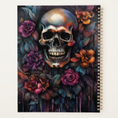Gotische schedel en bloemen planner (Achterkant)