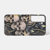 Gotische schedel en doorn bloem samsung galaxy hoesje (Achterkant horizontaal)