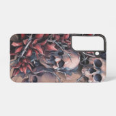 Gotische schedel en doorn rode bloem samsung galaxy hoesje (Achterkant horizontaal)